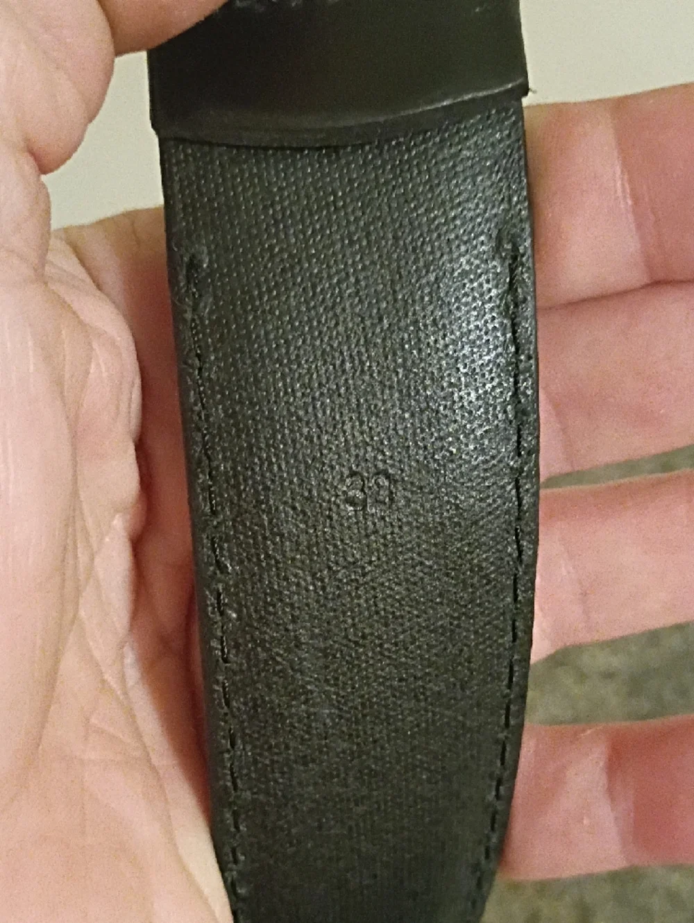 Men's Florsheim Classic Black Leather Belt Size 38